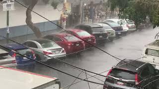 Fuerte lluvia el día de hoy Ciudad de México  colonia Roma