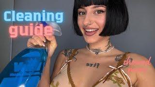 [4K USA] Mirror Cleaning | Transparent Beige Nightie Try-On Haul with Sarah