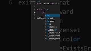 ЯЗЫК ПИТОН ЗА 1 МИНУТУ ДЛЯ НОВИЧКОВ модуль turtle #shorts #python