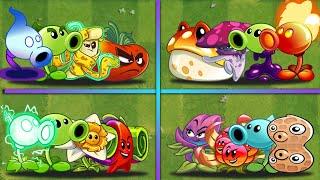 4 Team COLORFUL PEAS & Other Plants Battlez - Who Will Win? - PvZ 2 Team Plants vs Team Plants