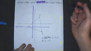 Rotate a Triangle About a Point not the origin 90 Degrees Counter Clockwise Visual