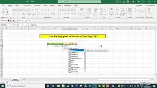 Truncate time given in "hh:mm:ss" into only "hh" in Excel