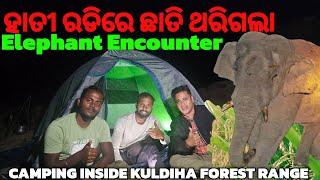 ହାତୀ ରଡିରେ ଛାତି ଥରିଗଲା | Elephant Encounter | Night Camping Inside Kuldiha Wildlife Scantuary |