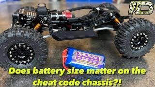 Battery selection for your SCX24 Cheat Code Chassis builds! Size matter?!