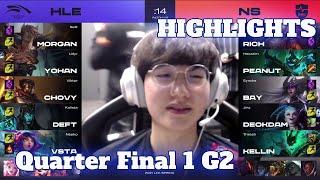 HLE vs NS - Game 2 Highlights | Quarter Finals 2021 LCK Spring | Hanwha Life vs Nongshim RedForce G2