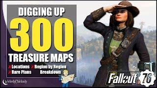 300 Treasure Maps in Fallout 76 | What Loot will we find? | All Mound Locations | Power Armor Plans