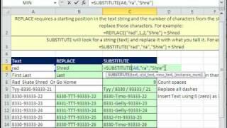 Excel Magic Trick 519: SUBSTITUTE & REPLACE Functions