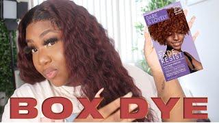 OKAYYYY BOX DYE COLORING A WIG WITH BOX DYE || DARK N LOVELY || LUSH WIG