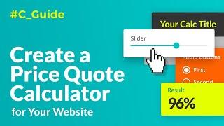 Create a Price Quote Calculator for Website. Step-By-Step Guide [2019]