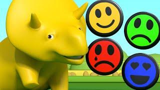 Learn Colors With Smiley Faces - Learn with Dino the Dinosaur  Educational cartoon for toddlers