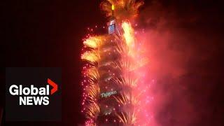 New Year's 2024: Taiwan's Taipei 101 lit up with dazzling fireworks