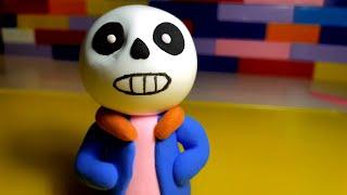 Санс из пластилина из АндертейлЛепим СансаSans Undertale Plasticine clay