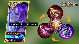 CRAZY BROKEN BUILD  TOP 1 NOVARIA 2024 | NOVARIA USER MUST TRY THIS ONE SHOT BUILD & EMBLEM - MLBB