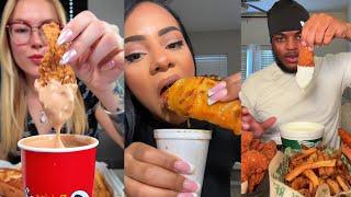 TIKTOK Mukbang Compilation | Cane's, Birria Tacos, Wingstop, Popeyes, McDonald's & More!