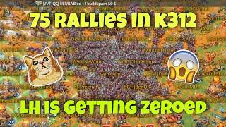 Lords Mobile - K312 making history. 75 rallies for rally party! LH family is getting zeroed