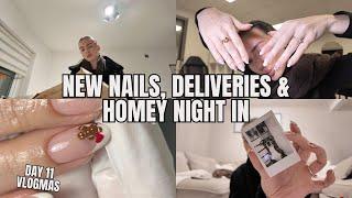 Vlogmas day 11 | new nails, opening parcels & cosy night in 