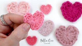 How to Crochet a Mini Heart - the EASIEST and FASTEST way! Beginner Friendly