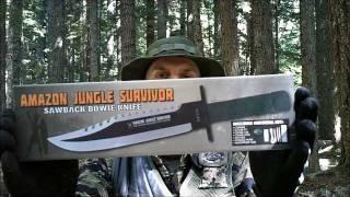 AMAZON JUNGLE SURVIVOR SAWBACK BOWIE KNIFE REVIEW FROM BUDK