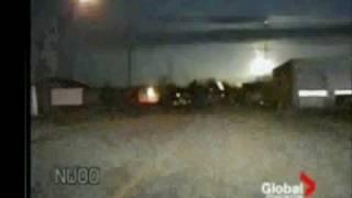 Meteor crash footage over edmonton