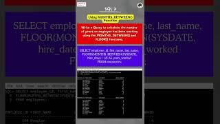 SQL3 | How to write a Query using MONTHS_BETWEEN() Date Function?| #oracle #database