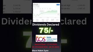 TCS 75 Dividend Information Tcs Share News Tcs Record Date Tcs Payout Date Tcs Stock Dividend 2023