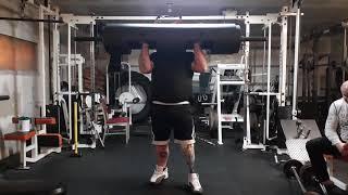 LBK amputee 140lb log press, 3 full reps, last set.