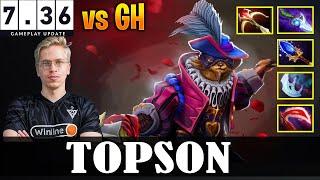 TOPSON - Pangolier MID | 7.36 Update Patch | vs GH | Dota 2 Pro MMR Gameplay