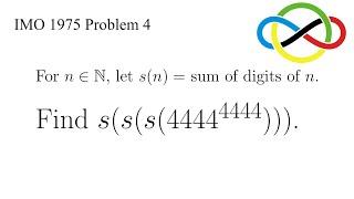 Sum of Digits | international mathematical olympiad 1975 problem 4