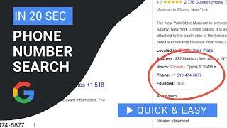Google Search Tip: Phone Number Search
