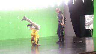 Simi and Justin on the set of Somebody to Love... having FUN!!! :D