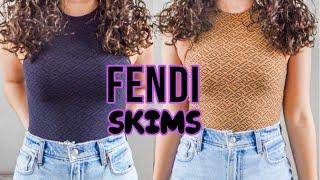 Fendi x Skims Mockneck Bodysuit Try on & Review | Fendi Skims Bodysuit Sizing