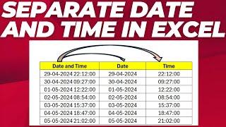 How to Separate Date & Time in Different Columns in Excel - Split Date And Time In Excel