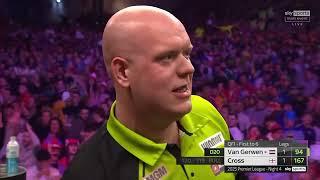 Michael Van Gerwen vs Rob Cross - quarter finals - premier league of darts 2025 - night 4