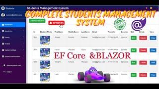 Full Complete Blazor Students Management System with Admin LTE in .NET8.0,EF Core,SQL Server 