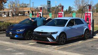 Kia EV6 GT (77kWh) vs IONIQ 5 N (84kWh) Highway Range Test! Yikes, Both Of These Have Limited Range