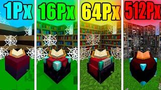 1px VS 8px VS 64px VS 512px TEXTURES MINECRAFT