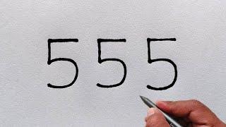 Cat Drawing From Number 555 | Easy Cat Drawing step by step | Cat Drawing video