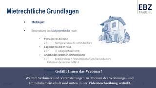 Online-Seminar - Grundlagen Mietrecht