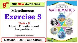 Class 9 Math Miscellaneous Exercise 5 I National Book Foundation NBF | Math Class 9 I Federal Board