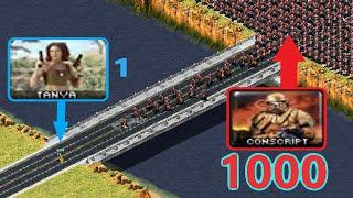 Can Tanya defend the bridge? vs 1000 Conscripts - Red Alert 2