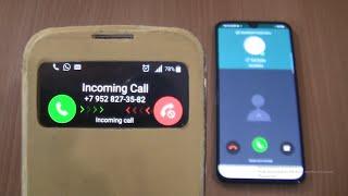 WhatsApp on Samsung Galaxy A40 Fake call+Incoming call Samsung Galaxy S4 Yellow cover