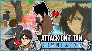 ATTACK ON TITAN SIMULATOR - WILL MIKASA-CHAN GET SENPAI EREN? - Yandere Simulator