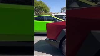 Two Tesla Cybertrucks in Two Different Colors