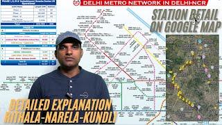 Detailed overview and explanation of RITHALA-NARELA-KUNDLI corridor with Station detail and location