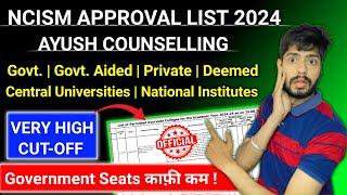 NCISM Approval List 2024 BAMS | BUMS | BSMS | Govt. Seats Decreased | Ayush Counselling 2024 #bams