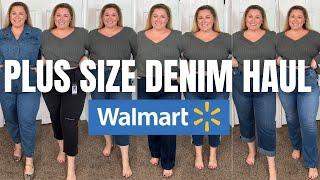 TRYING ON 10 PAIRS OF DENIM | PLUS SIZE SOFIA JEANS WALMART HAUL