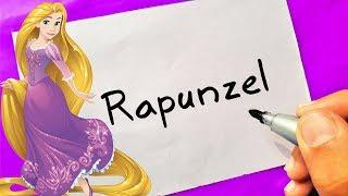 DISNEY PRINCESS - How To Turn Words Rapunzel into Cartoon - 2018 - Theakashcreations