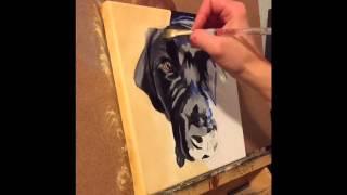 Time Lapse painting of "Otis" the black lab