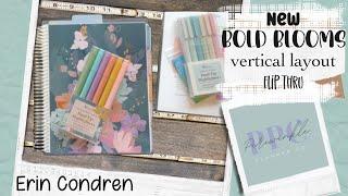 NEW Erin Condren 2024-2025 | BOLD BLOOMS Vertical Layout and highlighters | Flip Thru & Review