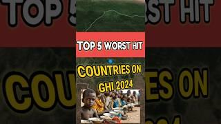 TOP 5 COUNTRIES WITH MOST HUNGER | GLOBAL HUNGER INDEX 2024. #shorts